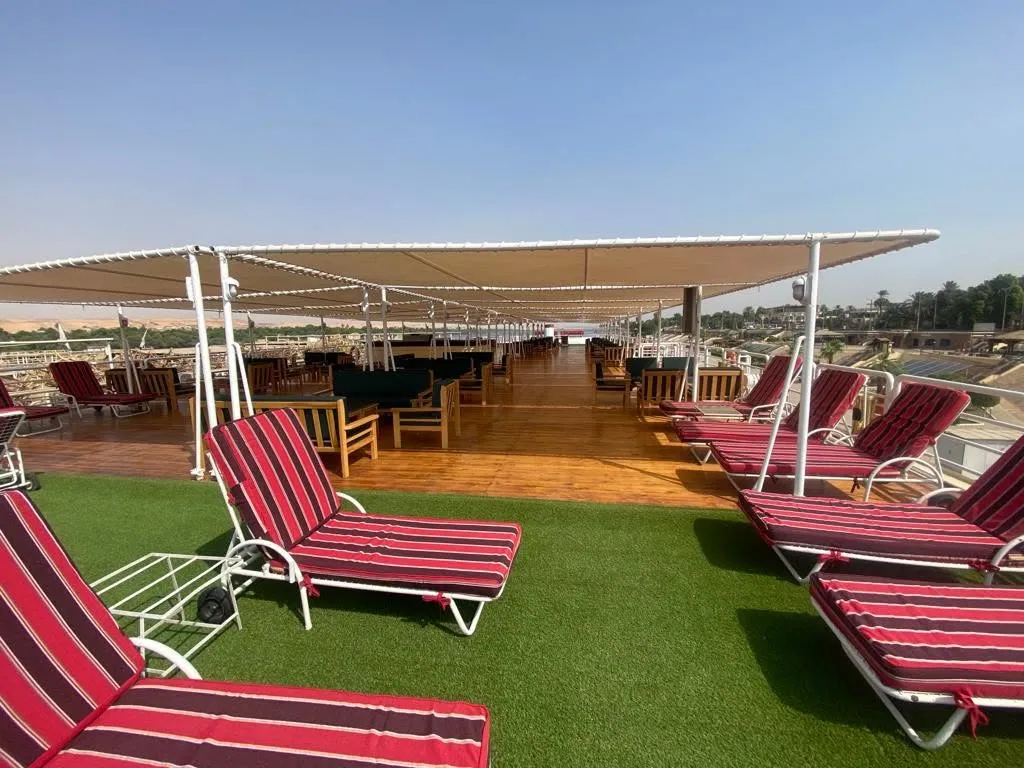 Sun deck of the MS King Tut III Nile Cruise Nile cruise
